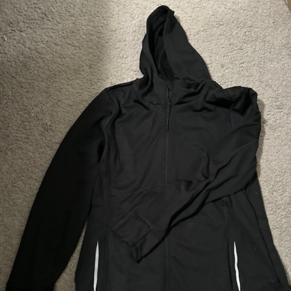 Fabletics Black Hooded Zip-Up Sweatshirt